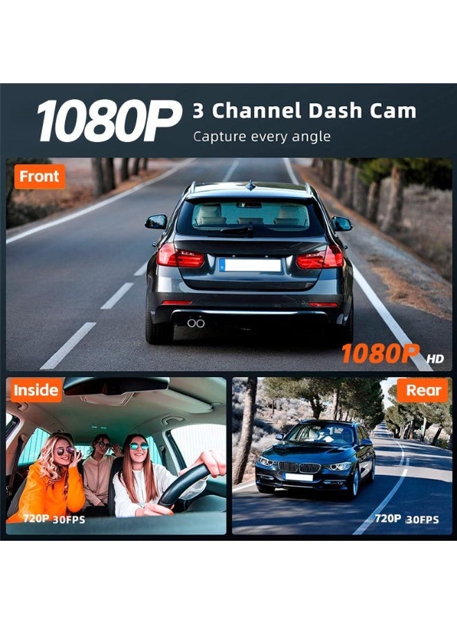 Denx "DENX DX3617 Dashcam – 3 Camera System, HD Video Recording, G-Sensor, Supports 128GB Storage, Wide-Angle Car DVR with Night Vision & Loop Recording" - Image 4