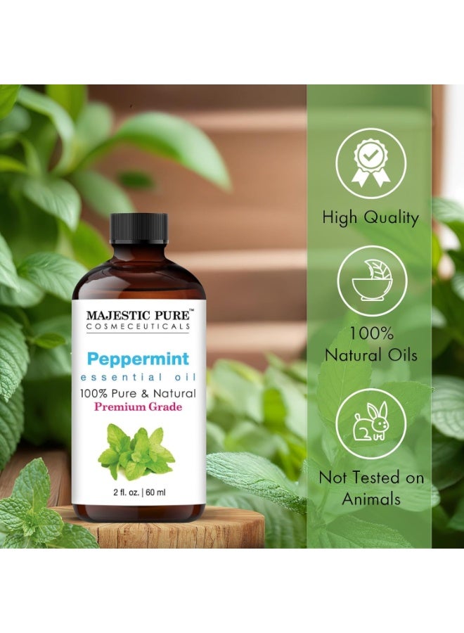 Majestic Pure زيت النعناع العطري مع قطارة زجاجية - 2 أونصة سائلة - 100% زيت نعناع نقي وطبيعي - زيوت عطرية من الدرجة الممتازة للناشر، العلاج بالروائح، صناعة الصابون والشمع - Image 4