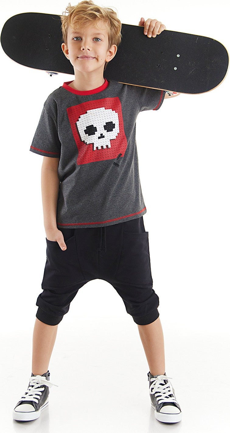 Mshb&G Skull Boy T-Shirt Baggy Capri Set  - Image 1