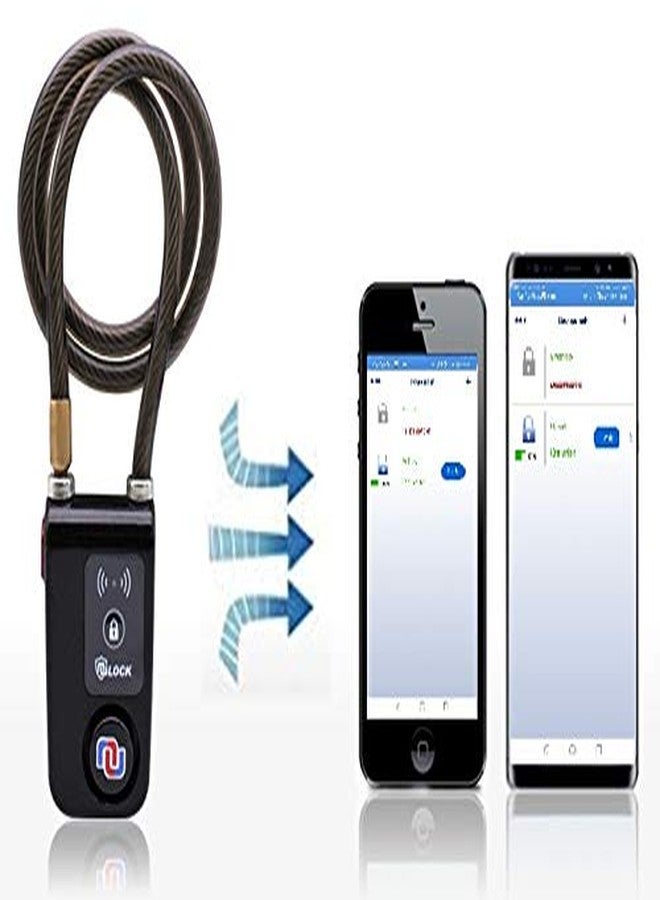 NUNET Smart Bike Cable Locks Bicycle Lock Bluetooth APP Controlled Nulock 110db,47 inch Long Braided Steel Motorcycle Lock Anti Theft, IP44 Splash-Proof Bike Alarm Lock for Scooter/Stroller/Gate - Image 3