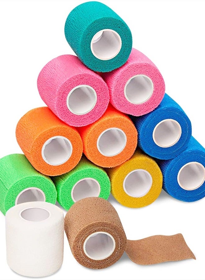 California Basics Self-Adhesive Medical Tape (2 inch) - Pack of 12 - Cohesive Bandage Wrap Rolls - Waterproof Athletic Tape - Self Adhesive Medical Adhesive Bandage Wrap - Vet Stretch Wrap - Image 1