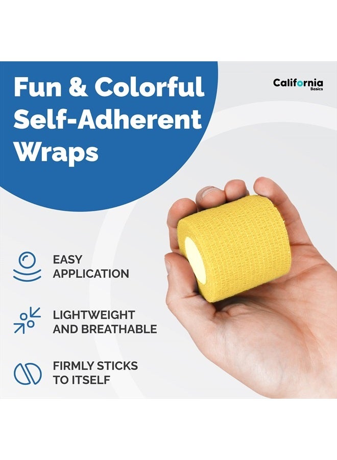 California Basics Self-Adhesive Medical Tape (2 inch) - Pack of 12 - Cohesive Bandage Wrap Rolls - Waterproof Athletic Tape - Self Adhesive Medical Adhesive Bandage Wrap - Vet Stretch Wrap - Image 2