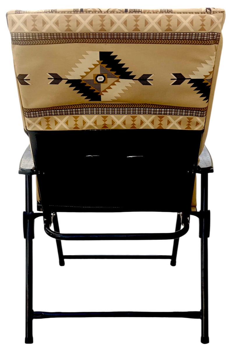 GO2CAMPS Folding Camping Chair with Cusion Premium Quality | Sadu Chair | Beach Chair | Garden Chair | Fishing Chair | Travel Chair | Picnic Chair-Premium Arabic Traditional Sadu Camping Chair – Durable Padded Cotton Cushion Seat with Cozy Armrests – Foldable Majlis Style for Desert Travel, Outdoor Picnics, BBQs & Cultural Gatherings - Image 5