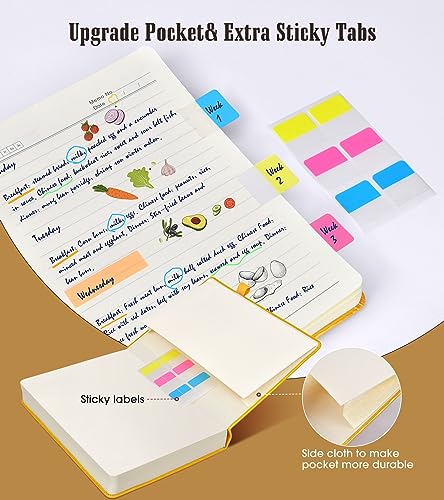 Ansopu Lined Journal Notebook, 365 Pages B5 Journals for Writing College Ruled Notebook, Hardcover Leather Journal for Women Men, Daily Notebook for Work, Note Taking,100Gsm Thick Paper( 7.6'' X 10'' Yellow) - Image 5