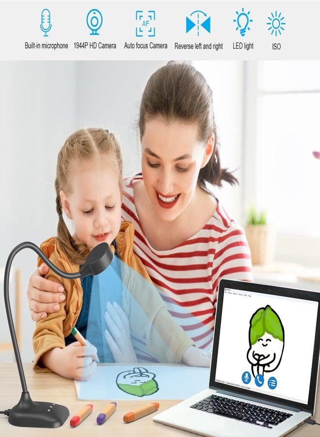 THUSTAND Visualiser for Teaching, USB Document Camera, PC Viewers for Classroom with LED Light, Auto Focus, Image Invert, Fold, for Mac OS, Windows, Chromebook, for Distance Learning, Draw Online - Image 2