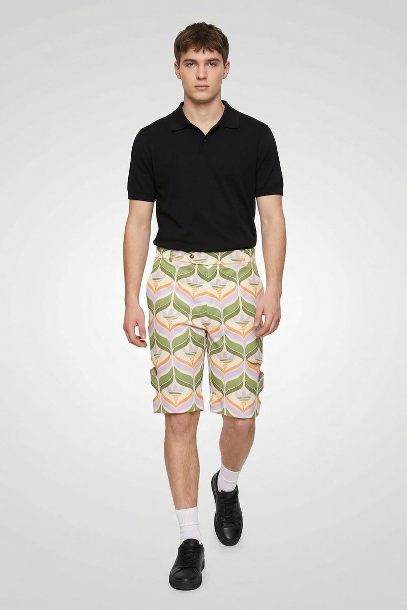 Gucci x Adidas Originals Men Trefoil Print Shorts, Multicolor - Image 2