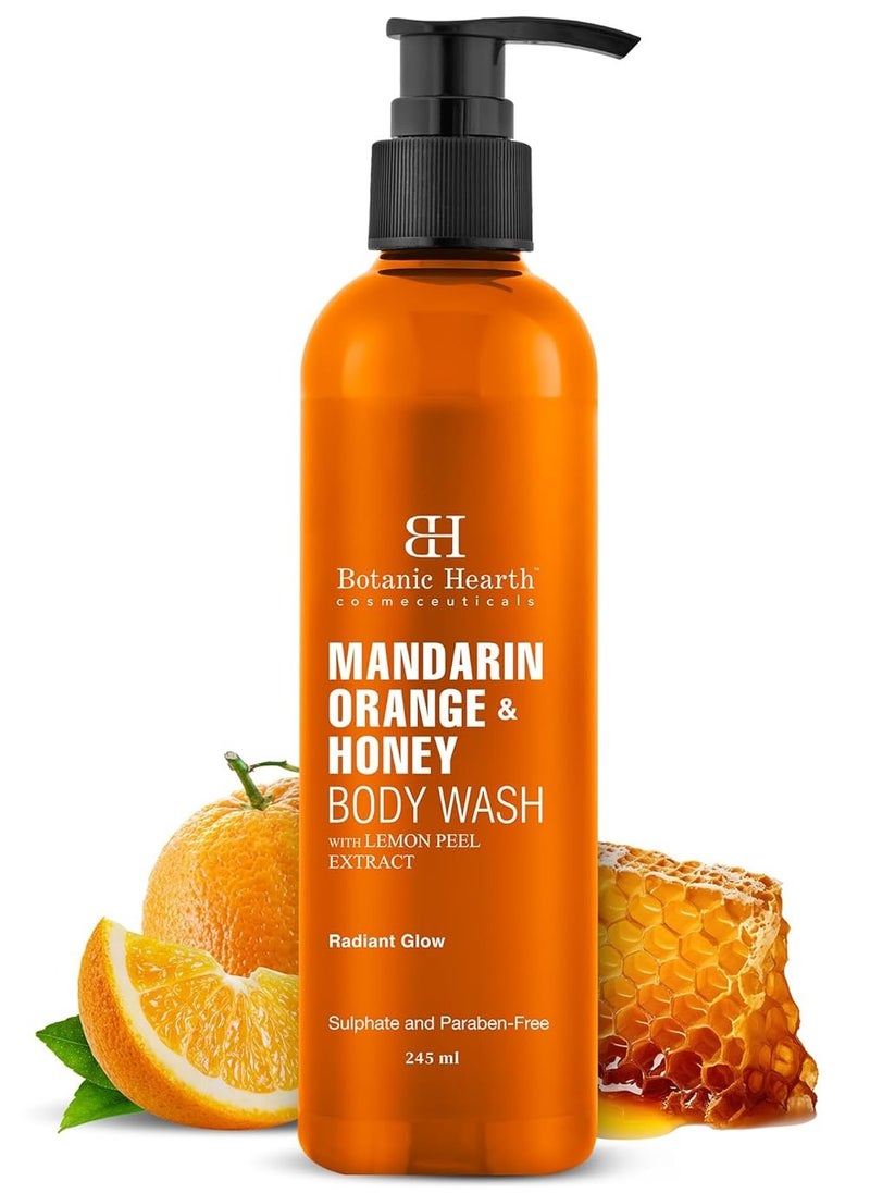 Botanic Hearth Botanic Hearth Mandarin Orange and Honey Body Wash with Lemon Peel Extract for a Radiant Glow Sulphate and Paraben Free Suitable for All Skin Types Shower Gel for Men and Women 245ml  - Image 1