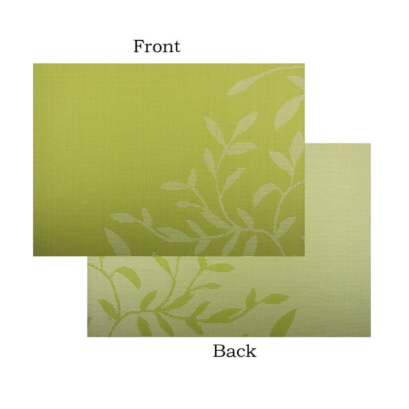 DANSR DANSR Table PVC Woven Vinyl Placemats NonSlip Insulation Waterproof Placemats for Dining Table PVC Heat Insulation Table Mats Washable Green Set of 4  - Image 4