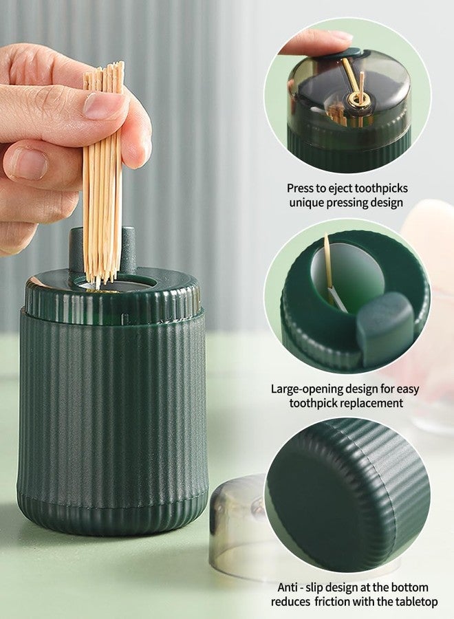 uvbws 3PCS Automatic Toothpick Dispenser Holder, Pop Up plastic Toothpick Dispenser, Toothpicks Container Storage Box，Push-Button Portable Toothpick Holder for Home & Outdoor Use - Image 3