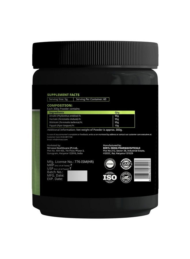 Nirvasa Staylean GutREVIVE Powder, Enriched with Amla, Harad and Baheda with Pippali, 100% Ayurvedic Preparation, 1B (1 x 300g) - Image 3