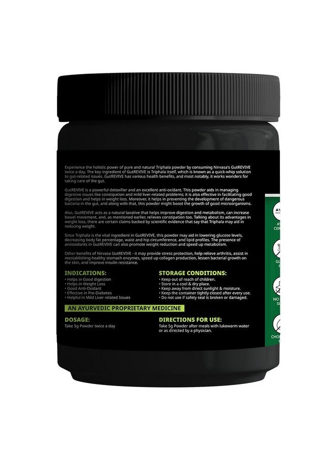 Nirvasa Staylean GutREVIVE Powder, Enriched with Amla, Harad and Baheda with Pippali, 100% Ayurvedic Preparation, 1B (1 x 300g) - Image 2