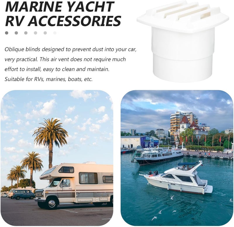 ORFOFE White Nylon Vent Cover 84x84x75mm for Rv and Marine Boat Exhaust Ventilation, Exterior Wall Soffit Air Grille for Yacht and Camper Ventilation - Image 3
