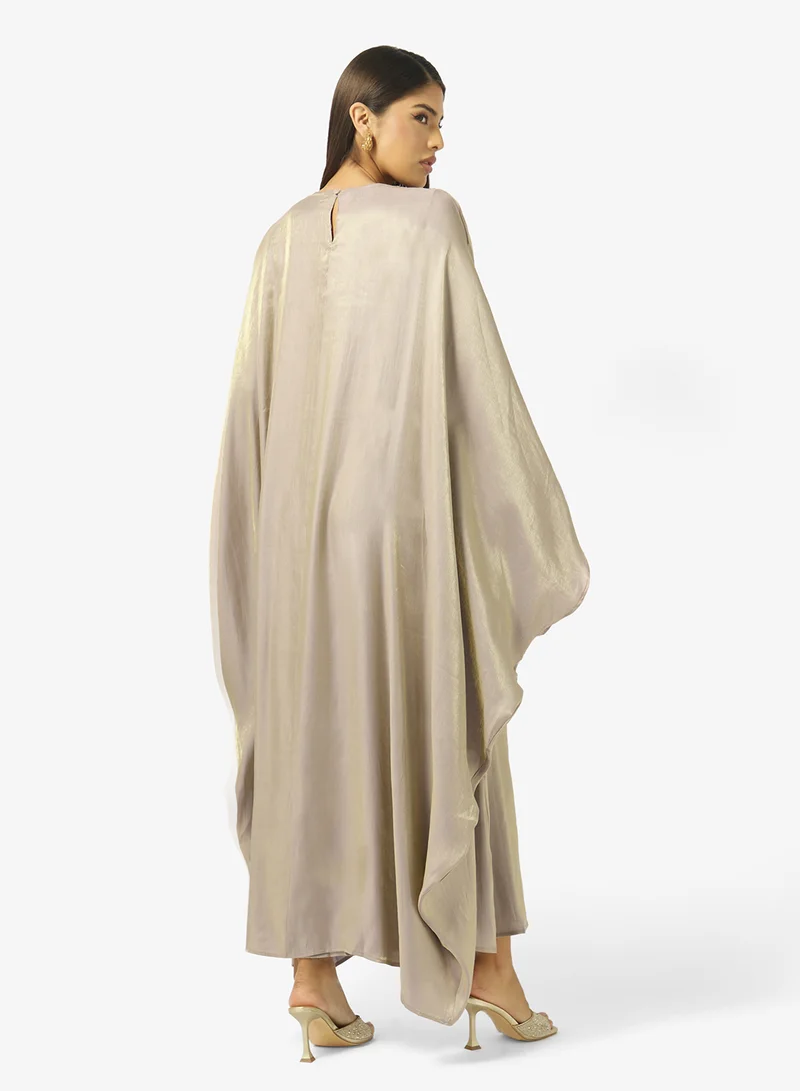 Khizana Dress With Exaggerated Cape Sleeve
