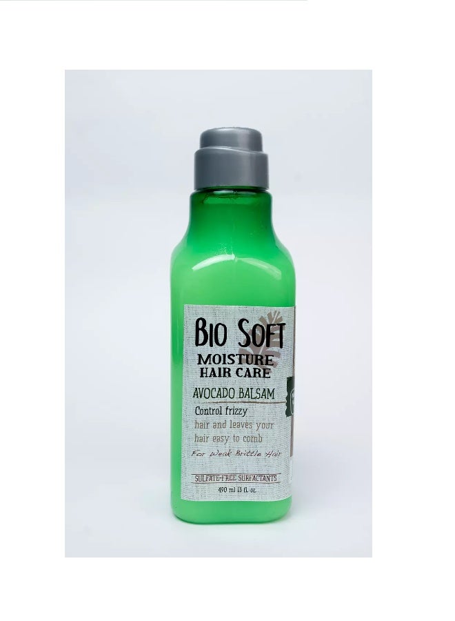 بيو سوفت بلسم بيو سوفت بالأفوكادو لترطيب الشعر والعناية بالشعر الهش - 490 مل - Image 1