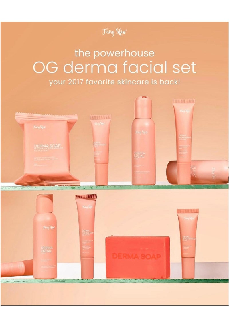 Fairy Skin Derma Facial Kit 4 in 1 with Derma Soap Facial Toner Brightening Cream and Sunblock Cream for Clear and Glowing Skin - Image 2