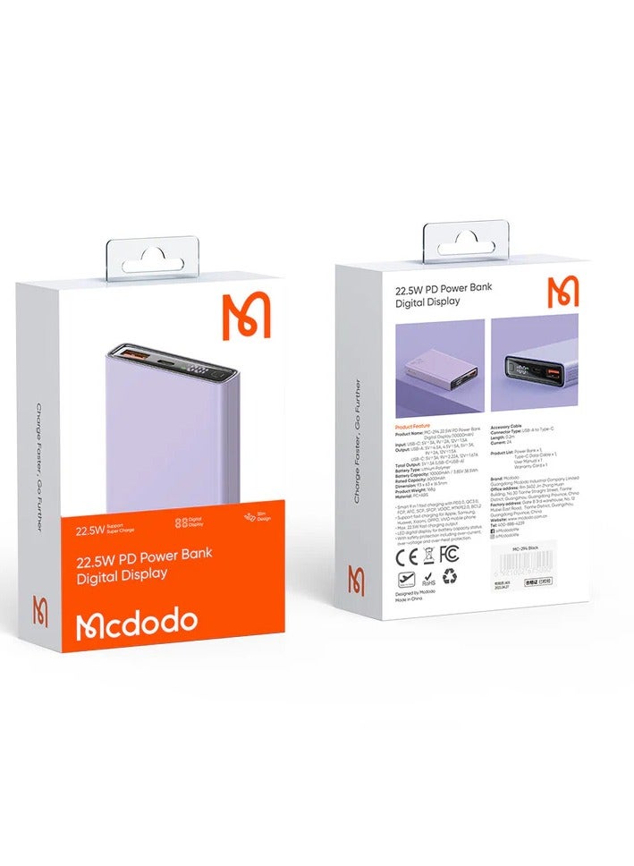 Mcdodo MC-2945  Powerbank 10000 mAh 22.5W With Digital Display - Image 2