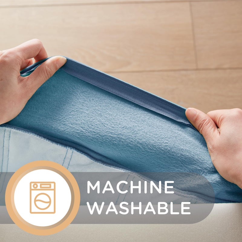 كودي وسائد أرضية Codi للبالغين وسائد التأمل الكبيرة مع رغوة ذاكرة سميكة وأغطية معنقدة ناعمة مقاعد مربعة قابلة للغسل للأريكة واليوغا يجلس 22 بوصة أزرق - Image 2