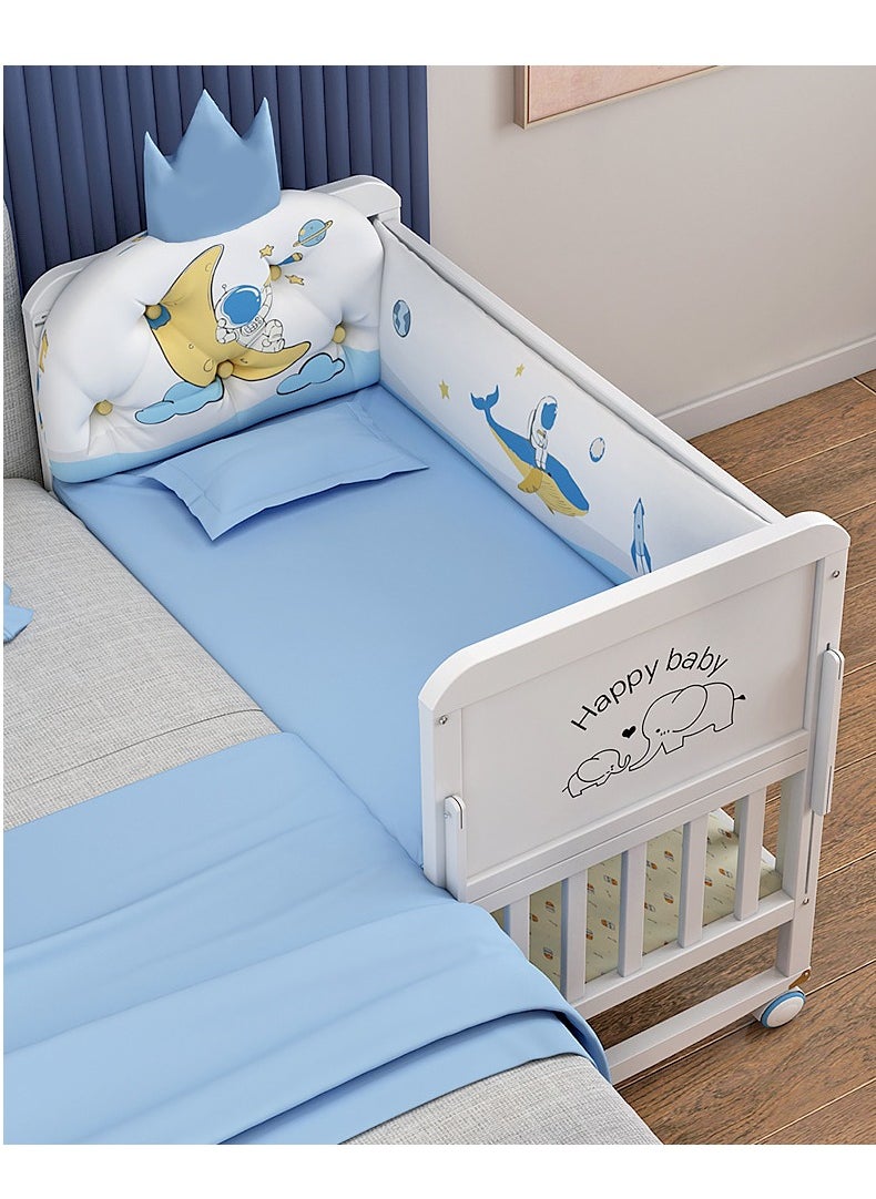 Arabest - Baby Crib Solid Wood Crib Multifunctional Solid Wood Paint Free Crib Portable Easy To Assemble - Image 1