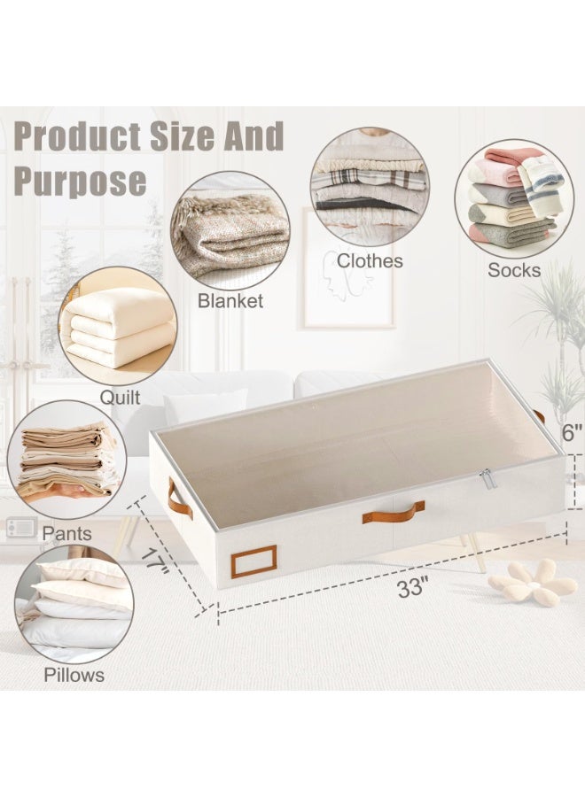 عربست تخزين تحت السرير، حقيبة تخزين ملابس قابلة للطي تحت السرير لتخزين الملابس والبطانيات وأغطية الأسرة وغيرها - عبوتان (لون واحد - عبوتان) - Image 2