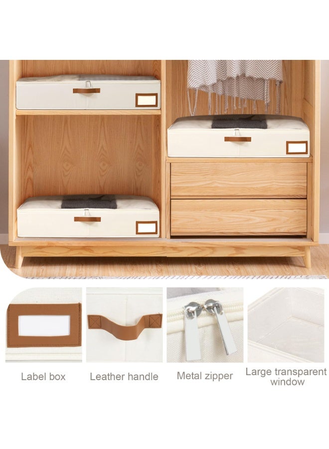 عربست تخزين تحت السرير، حقيبة تخزين ملابس قابلة للطي تحت السرير لتخزين الملابس والبطانيات وأغطية الأسرة وغيرها - عبوتان (لون واحد - عبوتان) - Image 3