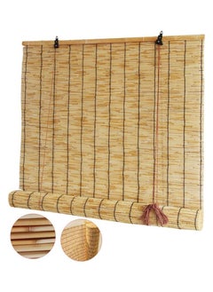 LINGWEI Outdoor Window Blinds Bamboo Roller Blinds Roll Up Shades Reed Curtain  - Image 4