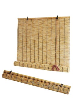 LINGWEI Outdoor Window Blinds Bamboo Roller Blinds Roll Up Shades Reed Curtain  - Image 2