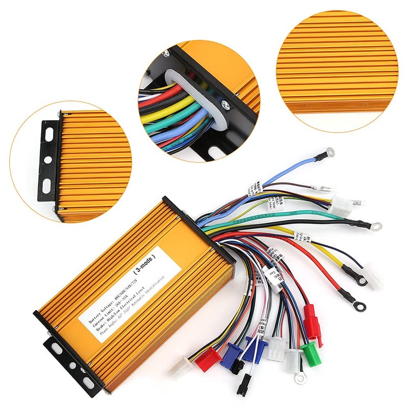 comfrt E‑Bike Speed Motor,48V, 60V, 64V, 72V, 84V Universal Brushless Controller 3‑Mode Sinusoid 12 Tube Fit for Electric Scooter - Image 2