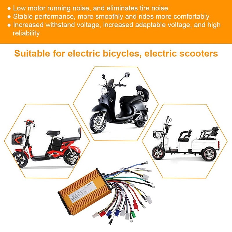 comfrt E‑Bike Speed Motor,48V, 60V, 64V, 72V, 84V Universal Brushless Controller 3‑Mode Sinusoid 12 Tube Fit for Electric Scooter - Image 5