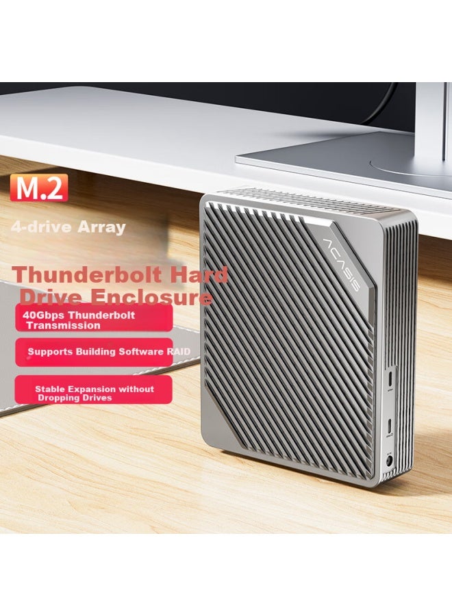 Acasis Thunderbolt Usb4.0 Four-bay Hard Drive Enclosure, Raid Disk Array, M.2 Hard Drive Case, Multi-bay M2 Hard Drive Cage, Laptop Thunderbolt 3 Array Case Ec3901 - Image 1