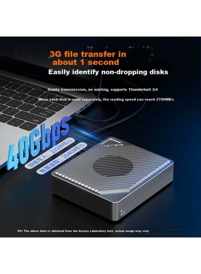 Acasis Thunderbolt Usb4.0 Four-bay Hard Drive Enclosure, Raid Disk Array, M.2 Hard Drive Case, Multi-bay M2 Hard Drive Cage, Laptop Thunderbolt 3 Array Case Ec3901 - Image 2