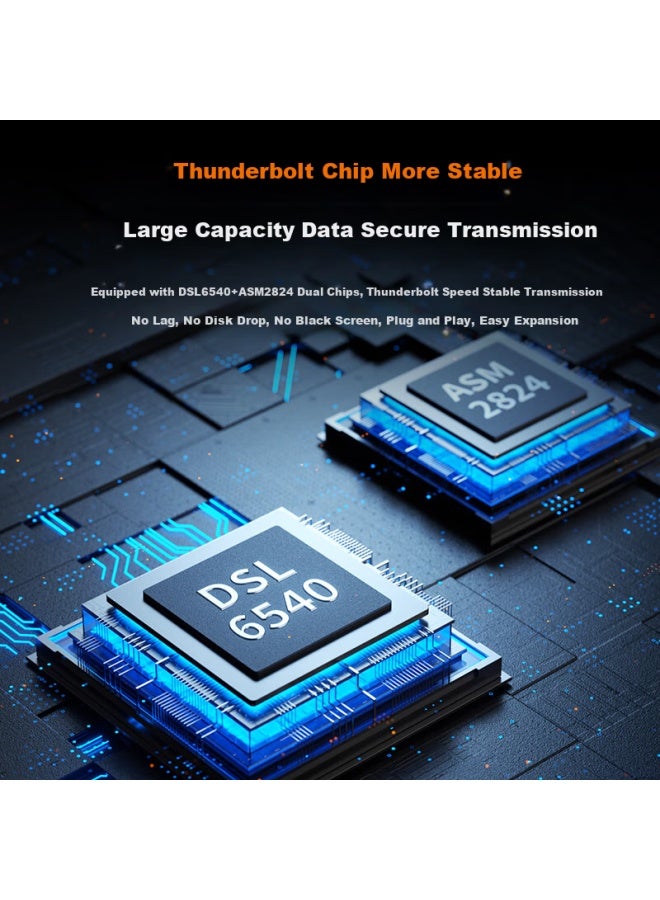 Acasis Thunderbolt Usb4.0 Four-bay Hard Drive Enclosure, Raid Disk Array, M.2 Hard Drive Case, Multi-bay M2 Hard Drive Cage, Laptop Thunderbolt 3 Array Case Ec3901 - Image 5