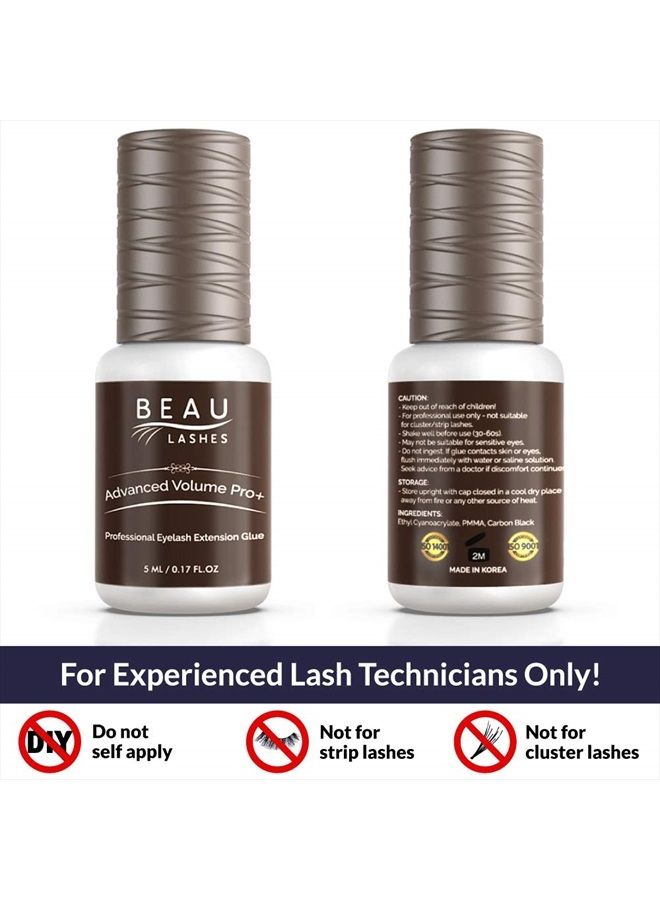 beau lashes Super Strong Eyelash Extension Glue for Professionals | Strongest Black Lash Adhesive for Long Lasting Semi Permanent Individual Lash Extensions | 1-2s Fastest Drying & up to 7 Weeks Retention - Image 2
