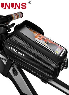 UNUNS Bike Racks Bag,Handlebar Bags With 0.25mm TPU Touch-Screen,Bicycle Top Tube Bag Pouch,Waterproof Phone Holder Mount Hard Casing For Road Bike,MTB,E-bikes,Fit Under 6.5" Phones,Bike Accessories  - Image 1