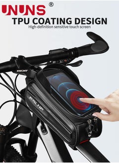 UNUNS Bike Racks Bag,Handlebar Bags With 0.25mm TPU Touch-Screen,Bicycle Top Tube Bag Pouch,Waterproof Phone Holder Mount Hard Casing For Road Bike,MTB,E-bikes,Fit Under 6.5" Phones,Bike Accessories  - Image 5