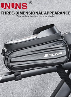 UNUNS Bike Racks Bag,Handlebar Bags With 0.25mm TPU Touch-Screen,Bicycle Top Tube Bag Pouch,Waterproof Phone Holder Mount Hard Casing For Road Bike,MTB,E-bikes,Fit Under 6.5" Phones,Bike Accessories  - Image 3