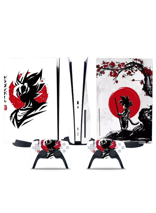مجموعة ملصقات بأسلوب كارتوني لسبعة دراجون بول لجهاز PS5 مع محرك أقراص