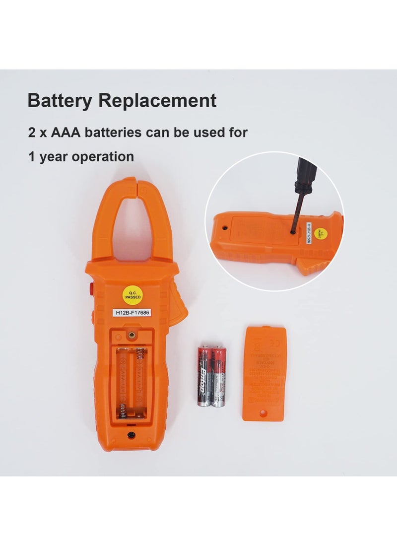 SYOSI - SYOSI Digital Clamp Meter, 2000 Counts Clamp Multimeter, Manual-Ranging Multimeter, AC/DC Voltage Tester, 600A Voltage Tester for AC/DC Voltage, AC Current, Resistance, NCV, LPF, Diodes, Continuity - Image 1