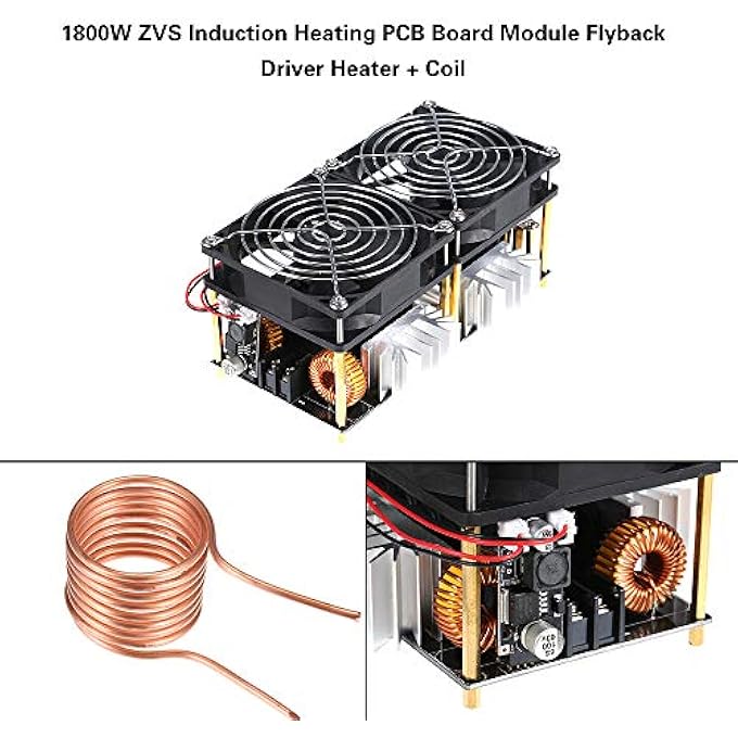 INDUCTION HEATING BOARD MODULE, 1800W 40A 12V-48V ZVS HEATING HEATING MODULE REHEATING MODULE, DIY PILOT HEATER GOOD HEAT DISSIPATION WITH - Image 3