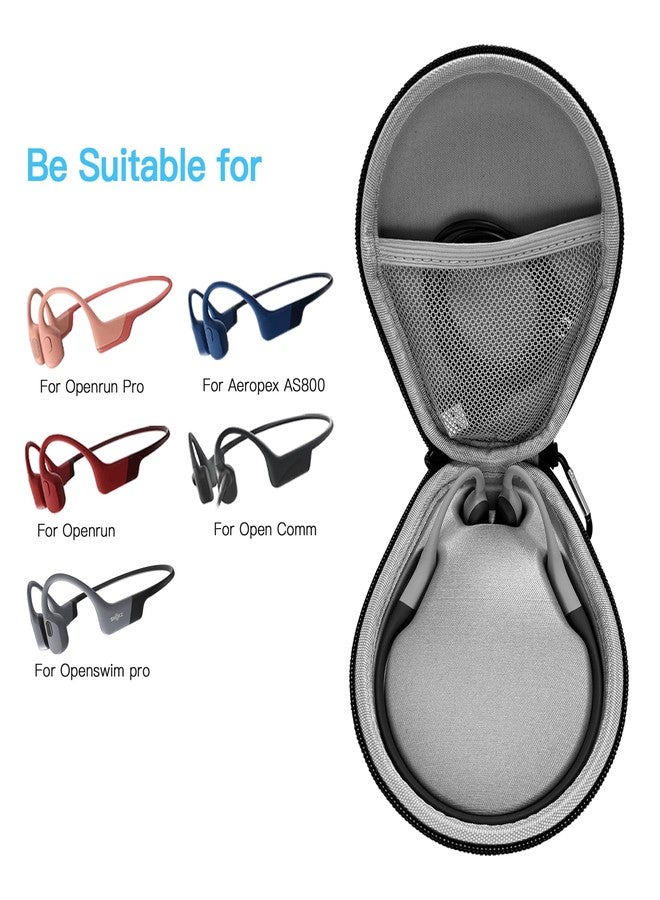 AWINNER Compatible for Shokz Case,Hard Travel Bag Compatible for Aftershokz Aeropex AS800,Shokz OpenRun Pro,OpenSwim,OpenSwim Pro,OpenRun,OpenRun Mini,OpenComm Bone Conduction Headphones - Image 3