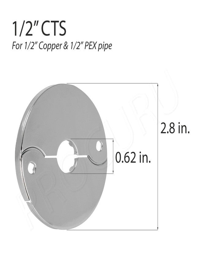 PROCURU 4-Pack 1/2-Inch CTS (5/8" OD) Open Escutcheon Pipe Cover Plate with Screws, for 1/2" Copper Pipe (4-Pack) - Image 4
