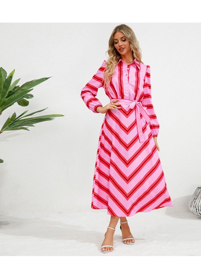NIBEMINENT Button Striped Shirt Dress Women - Image 2