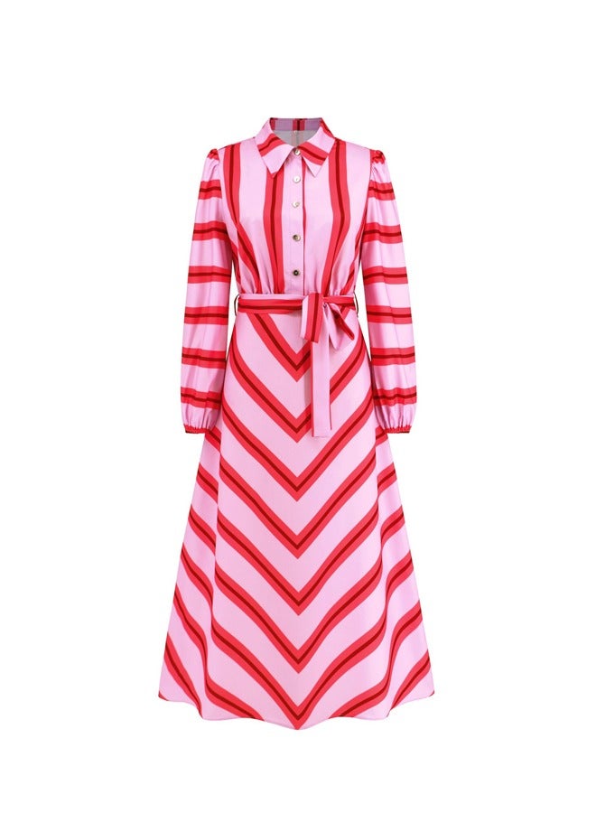 NIBEMINENT Button Striped Shirt Dress Women - Image 4
