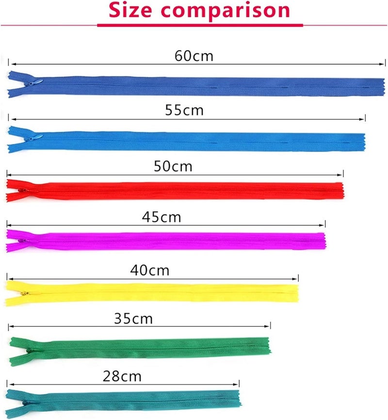Coloured Zips,Nylon Zipper,10Pcs 28/35/40/45/50/55/60cm Invisible Zipper 3# Nylon Zipper for DIY Handcraft Cloth Sewing Accessories, Type 162 Red (Color : Type 237 Green, Size : 28cm) - Image 5