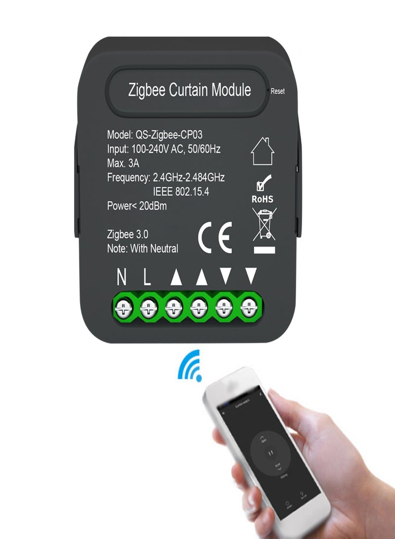 تويا وحدة تبديل الستارة الذكية Tuya ZigBee QS-Zigbee-CP03 وحدة تعديل الستارة المنزلية مشاركة جهاز الهاتف المحمول وظيفة التوقيت التحكم عن بعد في التطبيق متوافق مع Google Home Voice - Image 5