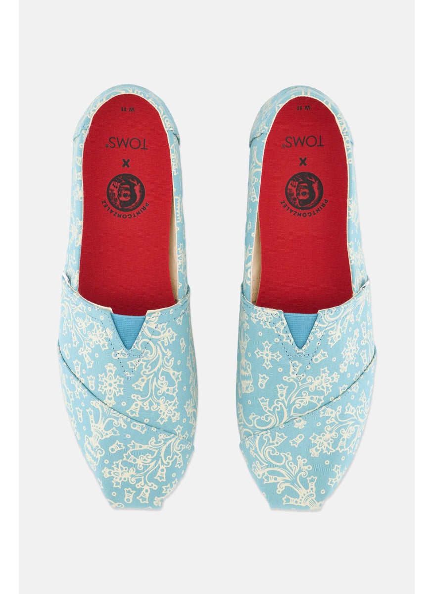 TOMS Women Alpargata Slip On Shoes, Turquoise Combo  - Image 4