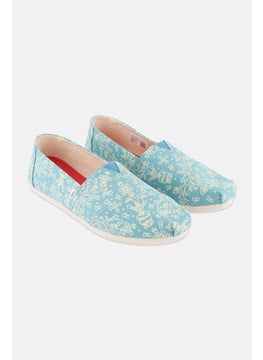 TOMS Women Alpargata Slip On Shoes, Turquoise Combo  - Image 1