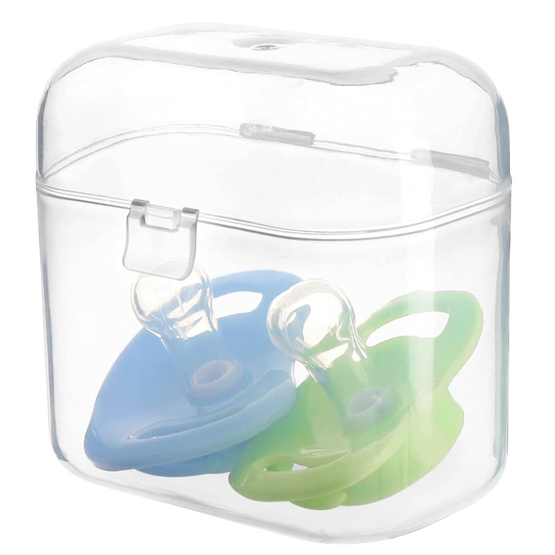 Accmor Pacifier Container - 2 Pacifier Holder Case for Travel, BPA Free, Transparent - Image 1