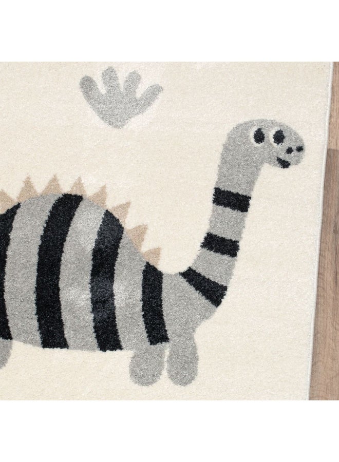 DANUBE HOME Kinder Dino Kids Rug | Washable Kids Rugs Style | Polypropylene + Polyester Area Rug Floor Covering | Indoor Carpet For Living Room Dining Bedroom 160X230cm-Grey - Image 5