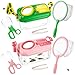 Big Gun 2 Set Bug Catcher for Kids Educational Bug Catching Kit Including Butterfly Net Insect Clip Tweezer Outdoor Toys for Kids Ages 310 Pink Green - Image 2