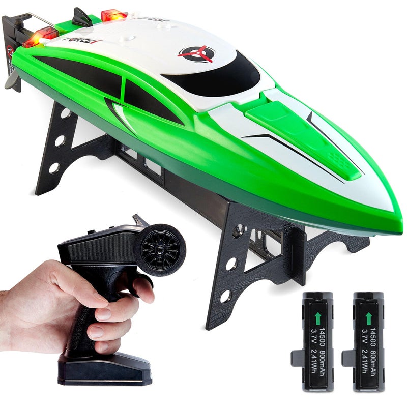 Force1 Velocity Green Fast RC Boat- Remote Control Boats for Adults and Kids, Underwater Speed Racing Mini RC Toy for Pools and Lakes, 2.4GHZ Transmitter, 2 Rechargeable Batteries, Low Battery Alert - Image 1